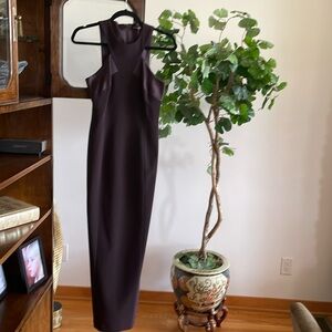Beautiful Tamari long classic evening dress in chocolate brown